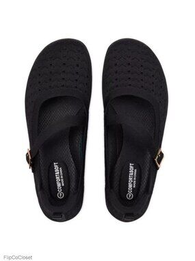 Wide Width Mary Jane Flats Comfortable Knit Ballet Flats Wide Toe Box Shoes